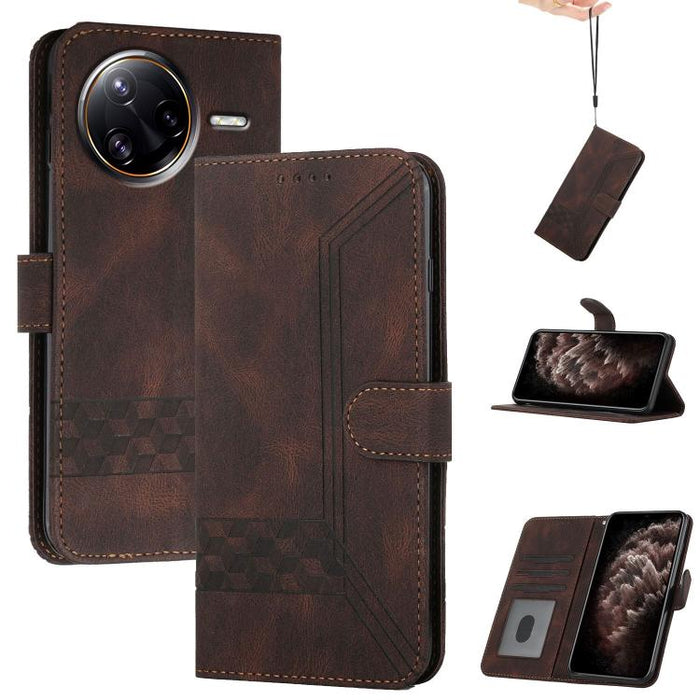Funda de teléfono de cuero con tapa y sensación de piel cúbica, For Redmi A7 Pro 171mm / Poco C85x 5G, For Redmi Turbo 5 Max / Poco X8 Pro Max, For Redmi Turbo 5 5G / Poco X8 Pro 5G, For Redmi Note 15 4G / 5G 164mm / Poco M8 5G                         ...