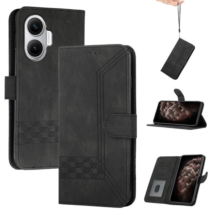 Funda de teléfono de cuero con tapa y sensación de piel cúbica, For Redmi A7 Pro 171mm / Poco C85x 5G, For Redmi Turbo 5 Max / Poco X8 Pro Max, For Redmi Turbo 5 5G / Poco X8 Pro 5G, For Redmi Note 15 4G / 5G 164mm / Poco M8 5G                         ...