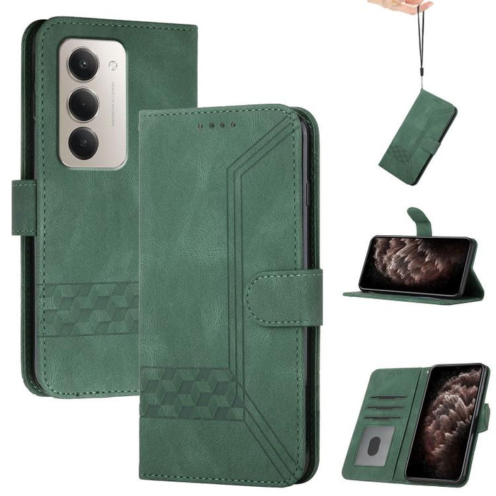 Funda de teléfono de cuero con tapa y sensación de piel cúbica, For Redmi A7 Pro 171mm / Poco C85x 5G, For Redmi Turbo 5 Max / Poco X8 Pro Max, For Redmi Turbo 5 5G / Poco X8 Pro 5G, For Redmi Note 15 4G / 5G 164mm / Poco M8 5G                         ...