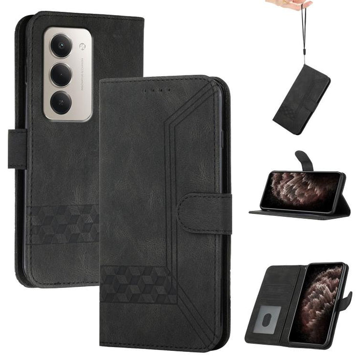 Funda de teléfono de cuero con tapa y sensación de piel cúbica, For Redmi A7 Pro 171mm / Poco C85x 5G, For Redmi Turbo 5 Max / Poco X8 Pro Max, For Redmi Turbo 5 5G / Poco X8 Pro 5G, For Redmi Note 15 4G / 5G 164mm / Poco M8 5G                         ...