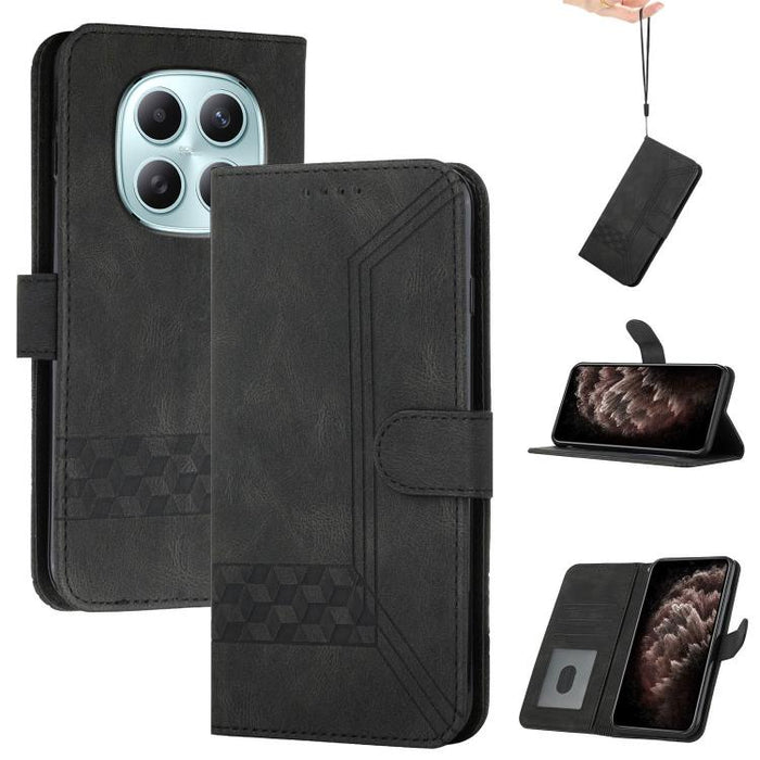 Funda de teléfono de cuero con tapa y sensación de piel cúbica, For Redmi A7 Pro 171mm / Poco C85x 5G, For Redmi Turbo 5 Max / Poco X8 Pro Max, For Redmi Turbo 5 5G / Poco X8 Pro 5G, For Redmi Note 15 4G / 5G 164mm / Poco M8 5G                         ...
