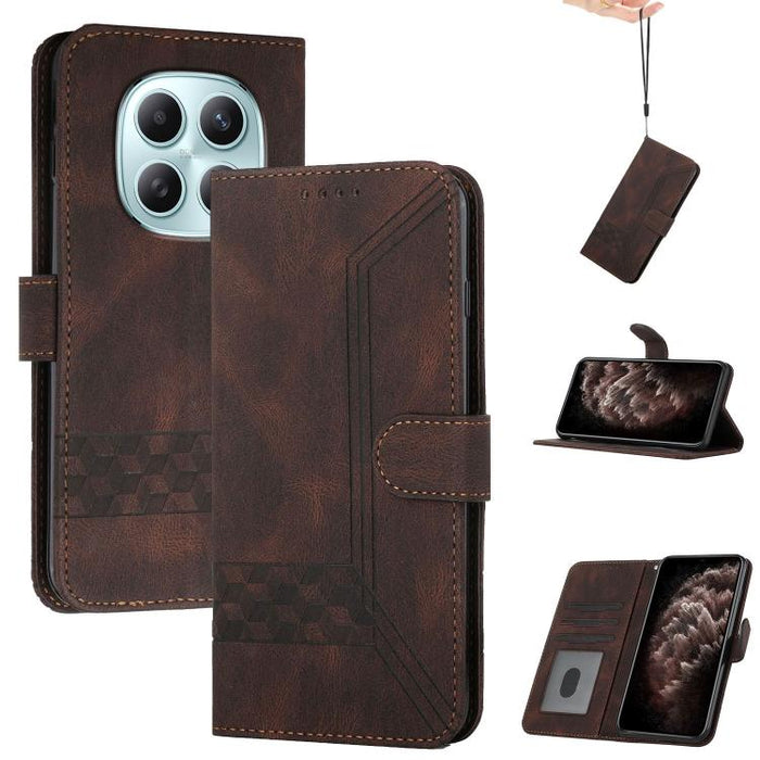 Funda de teléfono de cuero con tapa y sensación de piel cúbica, For Redmi A7 Pro 171mm / Poco C85x 5G, For Redmi Turbo 5 Max / Poco X8 Pro Max, For Redmi Turbo 5 5G / Poco X8 Pro 5G, For Redmi Note 15 4G / 5G 164mm / Poco M8 5G                         ...