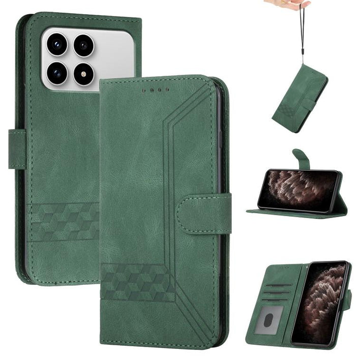 Funda de teléfono de cuero con tapa y sensación de piel cúbica, For Redmi A7 Pro 171mm / Poco C85x 5G, For Redmi Turbo 5 Max / Poco X8 Pro Max, For Redmi Turbo 5 5G / Poco X8 Pro 5G, For Redmi Note 15 4G / 5G 164mm / Poco M8 5G                         ...