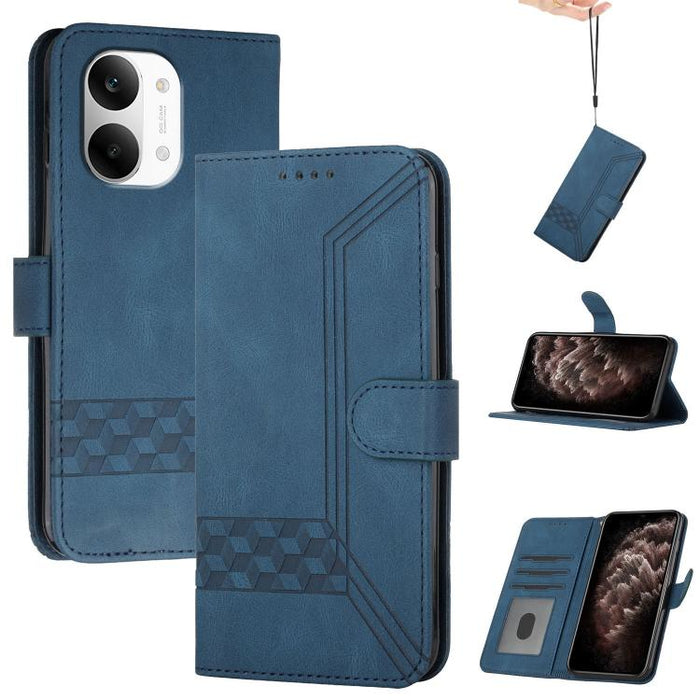 Funda de teléfono de cuero con tapa y sensación de piel cúbica, For Redmi A7 Pro 171mm / Poco C85x 5G, For Redmi Turbo 5 Max / Poco X8 Pro Max, For Redmi Turbo 5 5G / Poco X8 Pro 5G, For Redmi Note 15 4G / 5G 164mm / Poco M8 5G                         ...