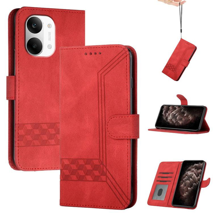 Funda de teléfono de cuero con tapa y sensación de piel cúbica, For Redmi A7 Pro 171mm / Poco C85x 5G, For Redmi Turbo 5 Max / Poco X8 Pro Max, For Redmi Turbo 5 5G / Poco X8 Pro 5G, For Redmi Note 15 4G / 5G 164mm / Poco M8 5G                         ...