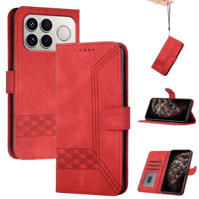 Funda de teléfono de cuero con tapa y sensación de piel cúbica, For Redmi A7 Pro 171mm / Poco C85x 5G, For Redmi Turbo 5 Max / Poco X8 Pro Max, For Redmi Turbo 5 5G / Poco X8 Pro 5G, For Redmi Note 15 4G / 5G 164mm / Poco M8 5G                         ...