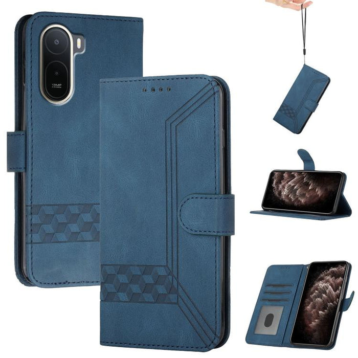 Funda de teléfono de cuero con tapa y sensación de piel cúbica, For Redmi A7 Pro 171mm / Poco C85x 5G, For Redmi Turbo 5 Max / Poco X8 Pro Max, For Redmi Turbo 5 5G / Poco X8 Pro 5G, For Redmi Note 15 4G / 5G 164mm / Poco M8 5G                         ...