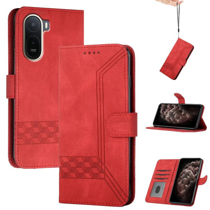 Funda de teléfono de cuero con tapa y sensación de piel cúbica, For Redmi A7 Pro 171mm / Poco C85x 5G, For Redmi Turbo 5 Max / Poco X8 Pro Max, For Redmi Turbo 5 5G / Poco X8 Pro 5G, For Redmi Note 15 4G / 5G 164mm / Poco M8 5G                         ...