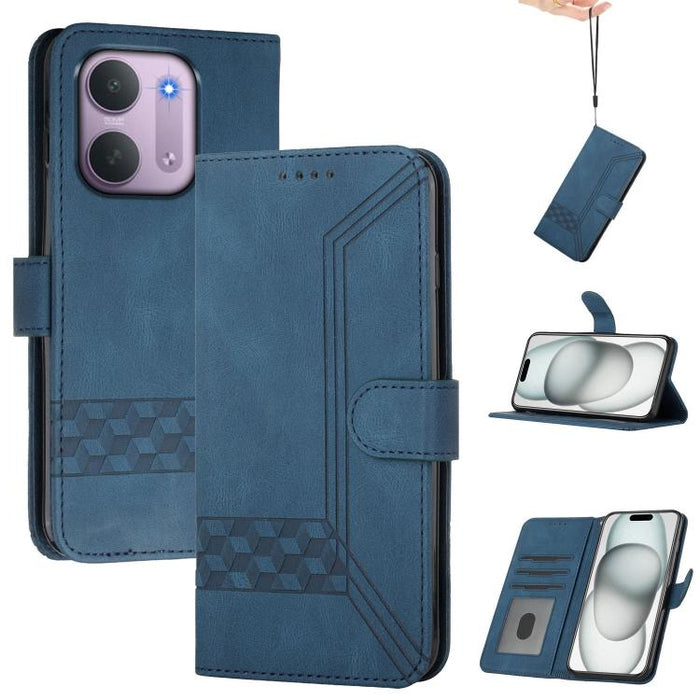 Funda de teléfono de cuero con tapa y sensación de piel cúbica, For Redmi A7 Pro 171mm / Poco C85x 5G, For Redmi Turbo 5 Max / Poco X8 Pro Max, For Redmi Turbo 5 5G / Poco X8 Pro 5G, For Redmi Note 15 4G / 5G 164mm / Poco M8 5G                         ...