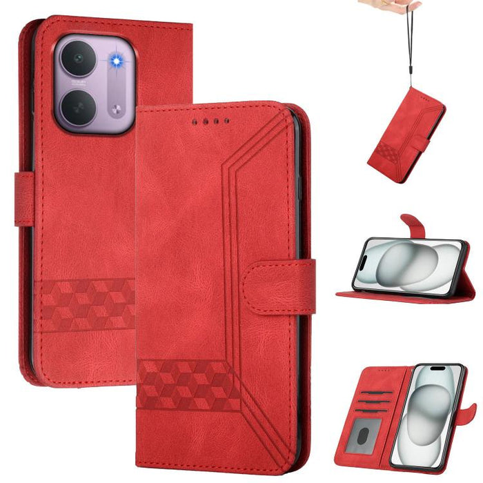Funda de teléfono de cuero con tapa y sensación de piel cúbica, For Redmi A7 Pro 171mm / Poco C85x 5G, For Redmi Turbo 5 Max / Poco X8 Pro Max, For Redmi Turbo 5 5G / Poco X8 Pro 5G, For Redmi Note 15 4G / 5G 164mm / Poco M8 5G                         ...