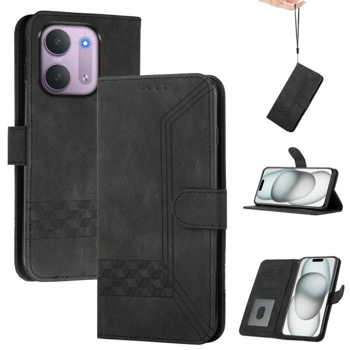 Funda de teléfono de cuero con tapa y sensación de piel cúbica, For Redmi A7 Pro 171mm / Poco C85x 5G, For Redmi Turbo 5 Max / Poco X8 Pro Max, For Redmi Turbo 5 5G / Poco X8 Pro 5G, For Redmi Note 15 4G / 5G 164mm / Poco M8 5G                         ...