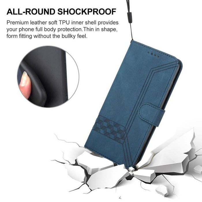 Funda de teléfono de cuero con tapa y sensación de piel cúbica, For Redmi A7 Pro 171mm / Poco C85x 5G, For Redmi Turbo 5 Max / Poco X8 Pro Max, For Redmi Turbo 5 5G / Poco X8 Pro 5G, For Redmi Note 15 4G / 5G 164mm / Poco M8 5G                         ...
