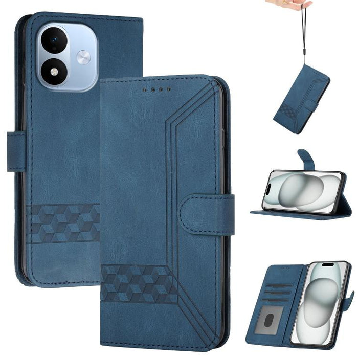 Funda de teléfono de cuero con tapa y sensación de piel cúbica, For Redmi A7 Pro 171mm / Poco C85x 5G, For Redmi Turbo 5 Max / Poco X8 Pro Max, For Redmi Turbo 5 5G / Poco X8 Pro 5G, For Redmi Note 15 4G / 5G 164mm / Poco M8 5G                         ...