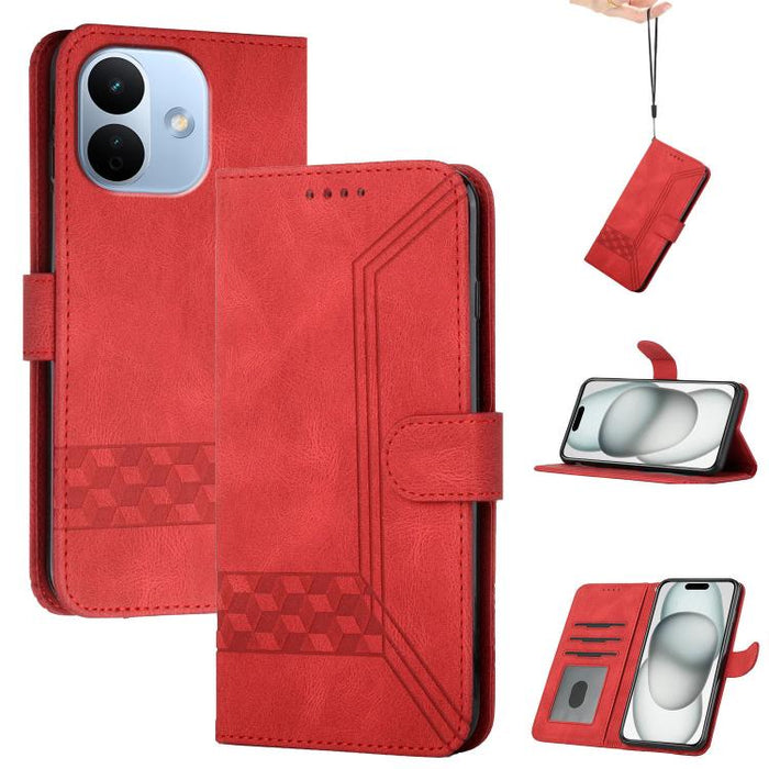 Funda de teléfono de cuero con tapa y sensación de piel cúbica, For Redmi A7 Pro 171mm / Poco C85x 5G, For Redmi Turbo 5 Max / Poco X8 Pro Max, For Redmi Turbo 5 5G / Poco X8 Pro 5G, For Redmi Note 15 4G / 5G 164mm / Poco M8 5G                         ...