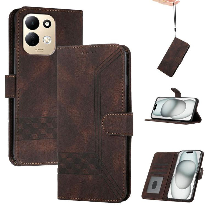 Funda de teléfono de cuero con tapa y sensación de piel cúbica, For Redmi A7 Pro 171mm / Poco C85x 5G, For Redmi Turbo 5 Max / Poco X8 Pro Max, For Redmi Turbo 5 5G / Poco X8 Pro 5G, For Redmi Note 15 4G / 5G 164mm / Poco M8 5G                         ...