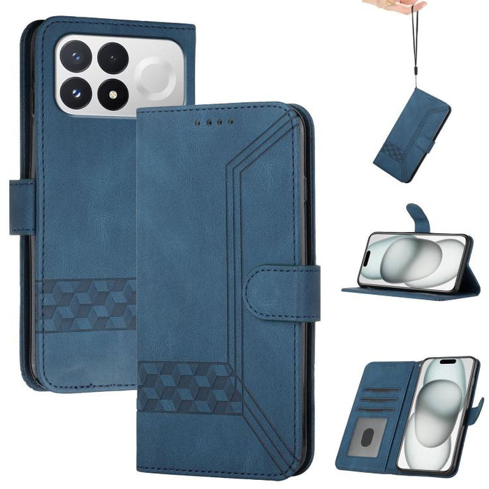 Funda de teléfono de cuero con tapa y sensación de piel cúbica, For Redmi A7 Pro 171mm / Poco C85x 5G, For Redmi Turbo 5 Max / Poco X8 Pro Max, For Redmi Turbo 5 5G / Poco X8 Pro 5G, For Redmi Note 15 4G / 5G 164mm / Poco M8 5G                         ...