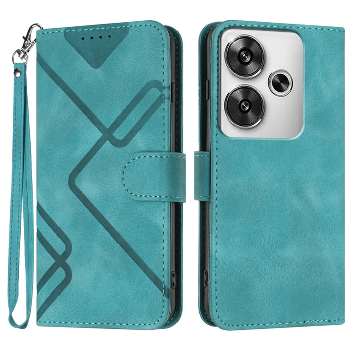 Funda de teléfono de cuero con sensación de piel y patrón de líneas, For Redmi Note 14 5G, For Redmi Note 14 Pro+ 5G, For Redmi Note 14 Pro 5G, For Redmi 13 4G, For Redmi Turbo 3 / Poco F6, For Redmi Note 13R Pro / Poco X6 Neo                          ...