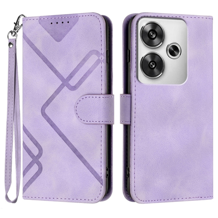 Funda de teléfono de cuero con sensación de piel y patrón de líneas, For Redmi Note 14 5G, For Redmi Note 14 Pro+ 5G, For Redmi Note 14 Pro 5G, For Redmi 13 4G, For Redmi Turbo 3 / Poco F6, For Redmi Note 13R Pro / Poco X6 Neo                          ...