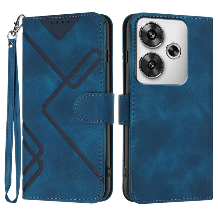 Funda de teléfono de cuero con sensación de piel y patrón de líneas, For Redmi Note 14 5G, For Redmi Note 14 Pro+ 5G, For Redmi Note 14 Pro 5G, For Redmi 13 4G, For Redmi Turbo 3 / Poco F6, For Redmi Note 13R Pro / Poco X6 Neo                          ...