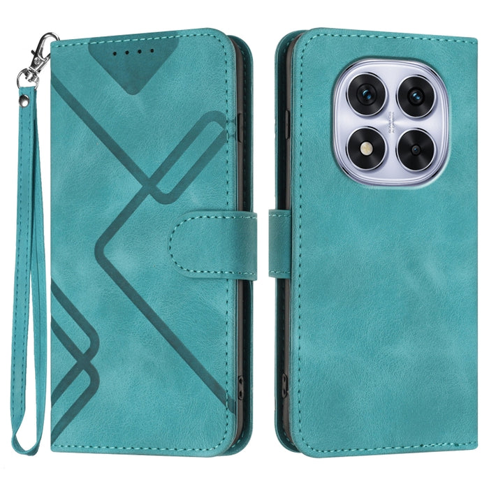 Funda de teléfono de cuero con sensación de piel y patrón de líneas, For Redmi Note 14 5G, For Redmi Note 14 Pro+ 5G, For Redmi Note 14 Pro 5G, For Redmi 13 4G, For Redmi Turbo 3 / Poco F6, For Redmi Note 13R Pro / Poco X6 Neo                          ...