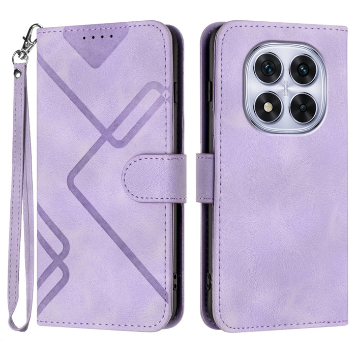 Funda de teléfono de cuero con sensación de piel y patrón de líneas, For Redmi Note 14 5G, For Redmi Note 14 Pro+ 5G, For Redmi Note 14 Pro 5G, For Redmi 13 4G, For Redmi Turbo 3 / Poco F6, For Redmi Note 13R Pro / Poco X6 Neo                          ...