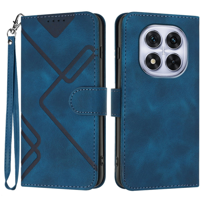 Funda de teléfono de cuero con sensación de piel y patrón de líneas, For Redmi Note 14 5G, For Redmi Note 14 Pro+ 5G, For Redmi Note 14 Pro 5G, For Redmi 13 4G, For Redmi Turbo 3 / Poco F6, For Redmi Note 13R Pro / Poco X6 Neo                          ...