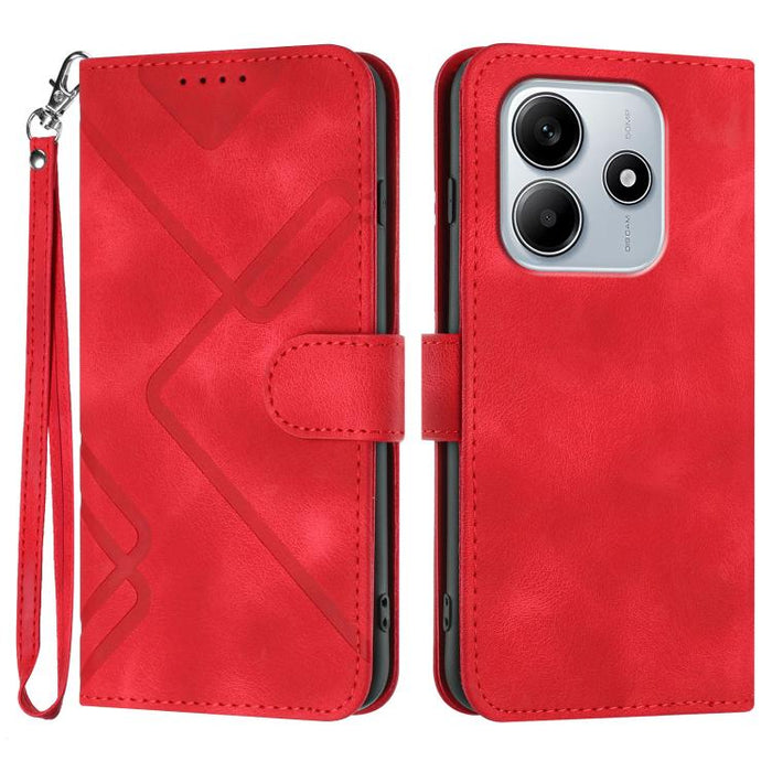 Funda de teléfono de cuero con sensación de piel y patrón de líneas, For Redmi A7 Pro 171mm / Poco C85x 5G, For Redmi Turbo 5 Max / Poco X8 Pro Max, For Redmi Turbo 5 5G / Poco X8 Pro 5G, For Redmi Note 15 4G / 5G 164mm / Poco M8 5G                    ...