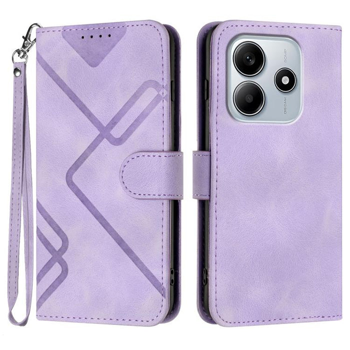 Funda de teléfono de cuero con sensación de piel y patrón de líneas, For Redmi A7 Pro 171mm / Poco C85x 5G, For Redmi Turbo 5 Max / Poco X8 Pro Max, For Redmi Turbo 5 5G / Poco X8 Pro 5G, For Redmi Note 15 4G / 5G 164mm / Poco M8 5G                    ...