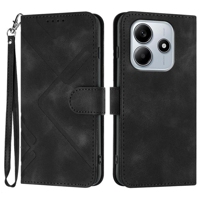 Funda de teléfono de cuero con sensación de piel y patrón de líneas, For Redmi A7 Pro 171mm / Poco C85x 5G, For Redmi Turbo 5 Max / Poco X8 Pro Max, For Redmi Turbo 5 5G / Poco X8 Pro 5G, For Redmi Note 15 4G / 5G 164mm / Poco M8 5G                    ...