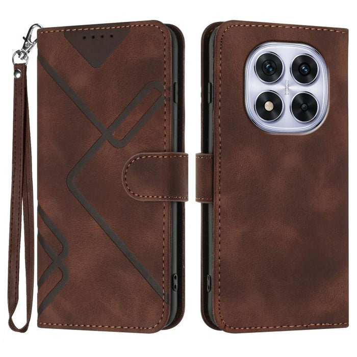 Funda de teléfono de cuero con sensación de piel y patrón de líneas, For Redmi A7 Pro 171mm / Poco C85x 5G, For Redmi Turbo 5 Max / Poco X8 Pro Max, For Redmi Turbo 5 5G / Poco X8 Pro 5G, For Redmi Note 15 4G / 5G 164mm / Poco M8 5G                    ...
