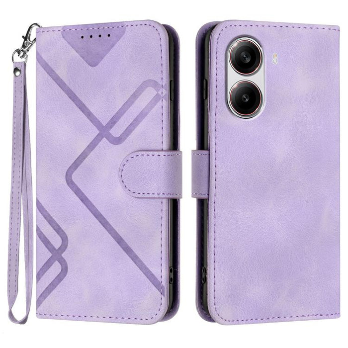 Funda de teléfono de cuero con sensación de piel y patrón de líneas, For Redmi A7 Pro 171mm / Poco C85x 5G, For Redmi Turbo 5 Max / Poco X8 Pro Max, For Redmi Turbo 5 5G / Poco X8 Pro 5G, For Redmi Note 15 4G / 5G 164mm / Poco M8 5G                    ...