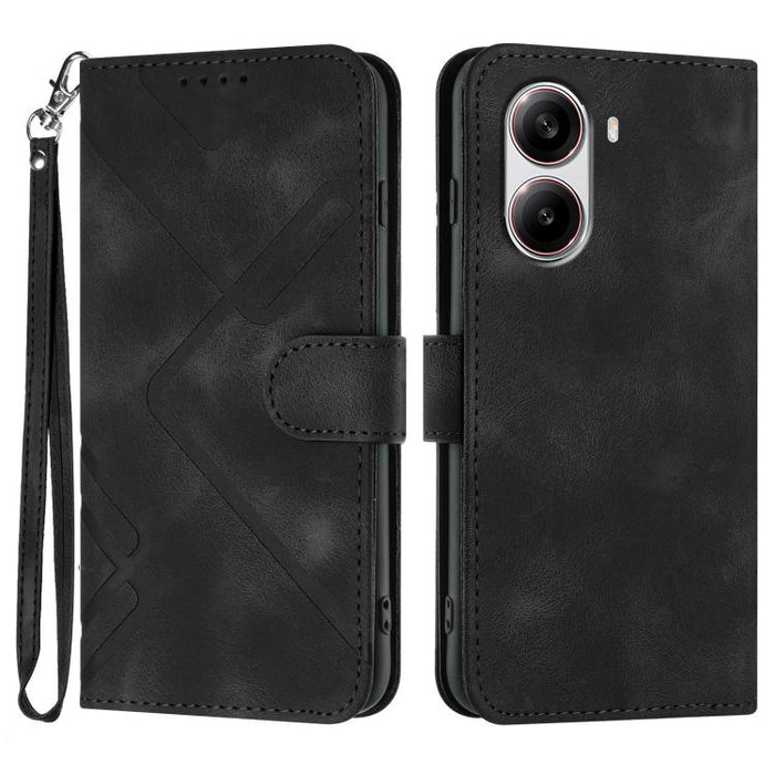Funda de teléfono de cuero con sensación de piel y patrón de líneas, For Redmi A7 Pro 171mm / Poco C85x 5G, For Redmi Turbo 5 Max / Poco X8 Pro Max, For Redmi Turbo 5 5G / Poco X8 Pro 5G, For Redmi Note 15 4G / 5G 164mm / Poco M8 5G                    ...