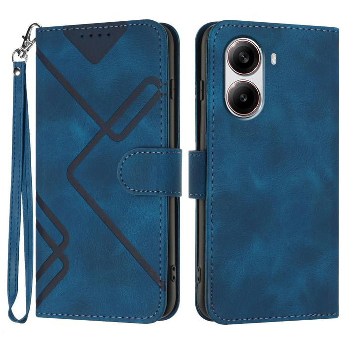 Funda de teléfono de cuero con sensación de piel y patrón de líneas, For Redmi A7 Pro 171mm / Poco C85x 5G, For Redmi Turbo 5 Max / Poco X8 Pro Max, For Redmi Turbo 5 5G / Poco X8 Pro 5G, For Redmi Note 15 4G / 5G 164mm / Poco M8 5G                    ...