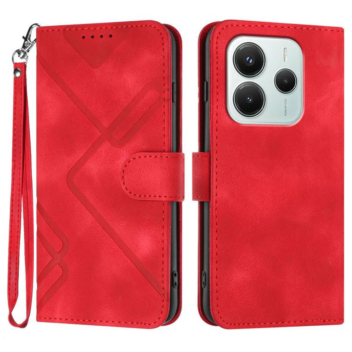 Funda de teléfono de cuero con sensación de piel y patrón de líneas, For Redmi A7 Pro 171mm / Poco C85x 5G, For Redmi Turbo 5 Max / Poco X8 Pro Max, For Redmi Turbo 5 5G / Poco X8 Pro 5G, For Redmi Note 15 4G / 5G 164mm / Poco M8 5G                    ...