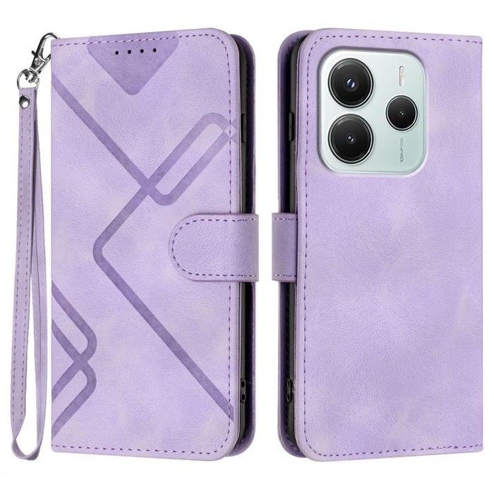 Funda de teléfono de cuero con sensación de piel y patrón de líneas, For Redmi A7 Pro 171mm / Poco C85x 5G, For Redmi Turbo 5 Max / Poco X8 Pro Max, For Redmi Turbo 5 5G / Poco X8 Pro 5G, For Redmi Note 15 4G / 5G 164mm / Poco M8 5G                    ...