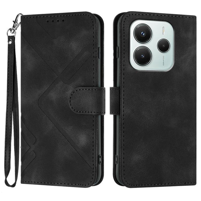 Funda de teléfono de cuero con sensación de piel y patrón de líneas, For Redmi A7 Pro 171mm / Poco C85x 5G, For Redmi Turbo 5 Max / Poco X8 Pro Max, For Redmi Turbo 5 5G / Poco X8 Pro 5G, For Redmi Note 15 4G / 5G 164mm / Poco M8 5G                    ...