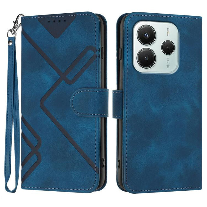Funda de teléfono de cuero con sensación de piel y patrón de líneas, For Redmi A7 Pro 171mm / Poco C85x 5G, For Redmi Turbo 5 Max / Poco X8 Pro Max, For Redmi Turbo 5 5G / Poco X8 Pro 5G, For Redmi Note 15 4G / 5G 164mm / Poco M8 5G                    ...