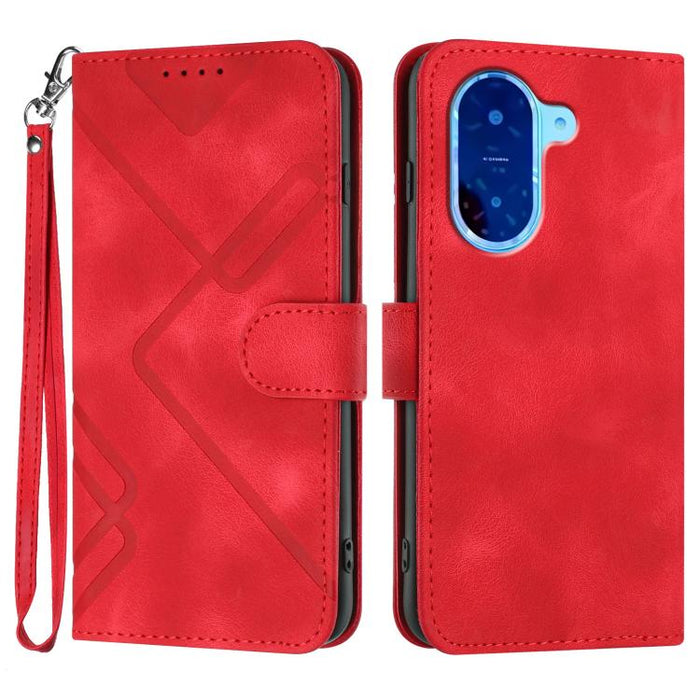 Funda de teléfono de cuero con sensación de piel y patrón de líneas, For Redmi A7 Pro 171mm / Poco C85x 5G, For Redmi Turbo 5 Max / Poco X8 Pro Max, For Redmi Turbo 5 5G / Poco X8 Pro 5G, For Redmi Note 15 4G / 5G 164mm / Poco M8 5G                    ...