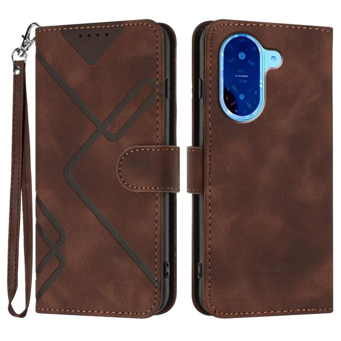 Funda de teléfono de cuero con sensación de piel y patrón de líneas, For Redmi A7 Pro 171mm / Poco C85x 5G, For Redmi Turbo 5 Max / Poco X8 Pro Max, For Redmi Turbo 5 5G / Poco X8 Pro 5G, For Redmi Note 15 4G / 5G 164mm / Poco M8 5G                    ...