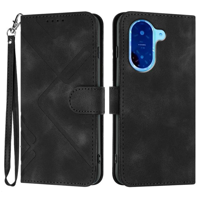 Funda de teléfono de cuero con sensación de piel y patrón de líneas, For Redmi A7 Pro 171mm / Poco C85x 5G, For Redmi Turbo 5 Max / Poco X8 Pro Max, For Redmi Turbo 5 5G / Poco X8 Pro 5G, For Redmi Note 15 4G / 5G 164mm / Poco M8 5G                    ...