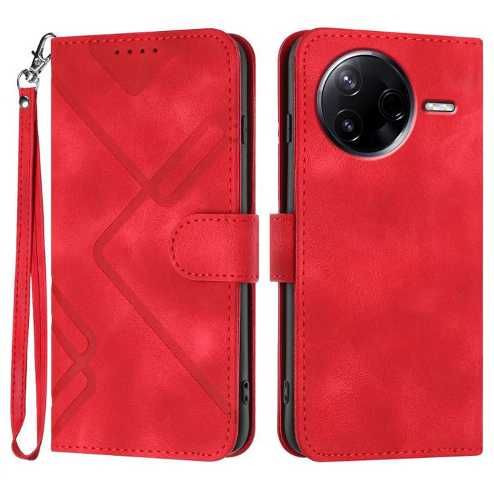 Funda de teléfono de cuero con sensación de piel y patrón de líneas, For Redmi A7 Pro 171mm / Poco C85x 5G, For Redmi Turbo 5 Max / Poco X8 Pro Max, For Redmi Turbo 5 5G / Poco X8 Pro 5G, For Redmi Note 15 4G / 5G 164mm / Poco M8 5G                    ...
