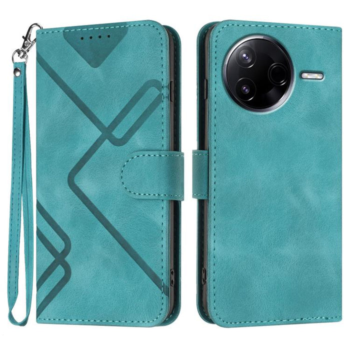 Funda de teléfono de cuero con sensación de piel y patrón de líneas, For Redmi A7 Pro 171mm / Poco C85x 5G, For Redmi Turbo 5 Max / Poco X8 Pro Max, For Redmi Turbo 5 5G / Poco X8 Pro 5G, For Redmi Note 15 4G / 5G 164mm / Poco M8 5G                    ...