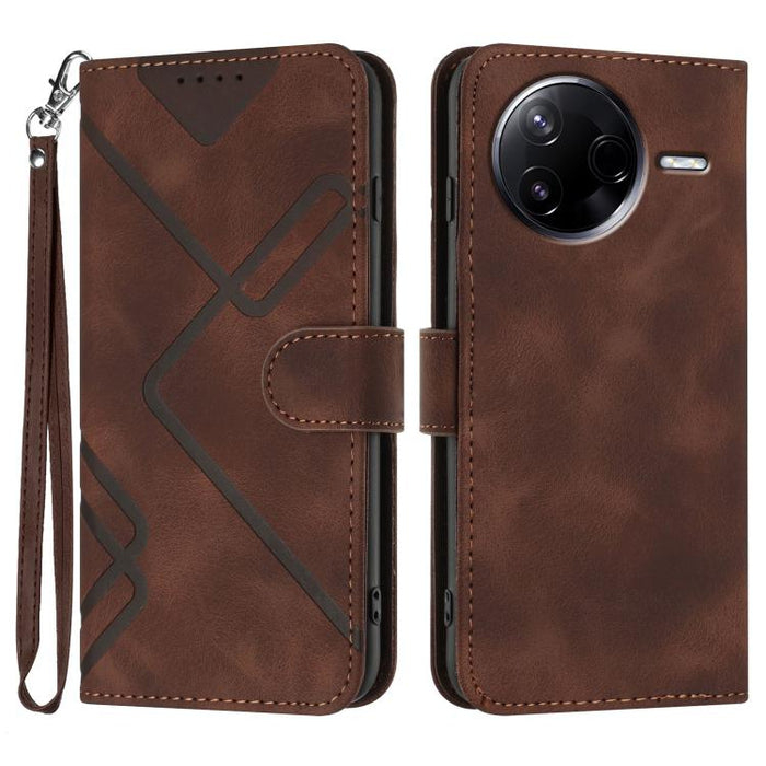 Funda de teléfono de cuero con sensación de piel y patrón de líneas, For Redmi A7 Pro 171mm / Poco C85x 5G, For Redmi Turbo 5 Max / Poco X8 Pro Max, For Redmi Turbo 5 5G / Poco X8 Pro 5G, For Redmi Note 15 4G / 5G 164mm / Poco M8 5G                    ...
