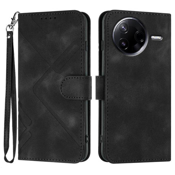 Funda de teléfono de cuero con sensación de piel y patrón de líneas, For Redmi A7 Pro 171mm / Poco C85x 5G, For Redmi Turbo 5 Max / Poco X8 Pro Max, For Redmi Turbo 5 5G / Poco X8 Pro 5G, For Redmi Note 15 4G / 5G 164mm / Poco M8 5G                    ...