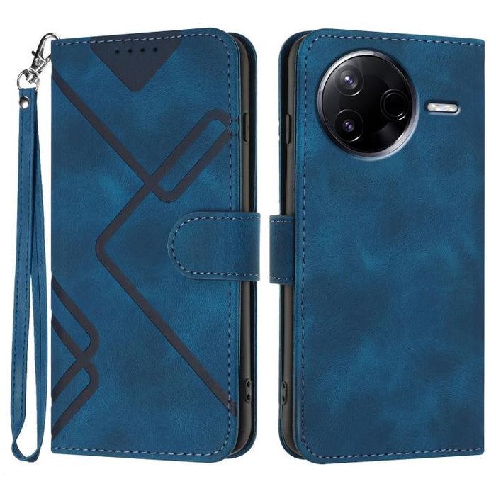 Funda de teléfono de cuero con sensación de piel y patrón de líneas, For Redmi A7 Pro 171mm / Poco C85x 5G, For Redmi Turbo 5 Max / Poco X8 Pro Max, For Redmi Turbo 5 5G / Poco X8 Pro 5G, For Redmi Note 15 4G / 5G 164mm / Poco M8 5G                    ...