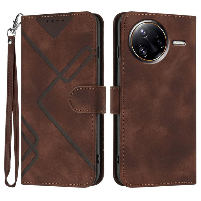 Funda de teléfono de cuero con sensación de piel y patrón de líneas, For Redmi A7 Pro 171mm / Poco C85x 5G, For Redmi Turbo 5 Max / Poco X8 Pro Max, For Redmi Turbo 5 5G / Poco X8 Pro 5G, For Redmi Note 15 4G / 5G 164mm / Poco M8 5G                    ...