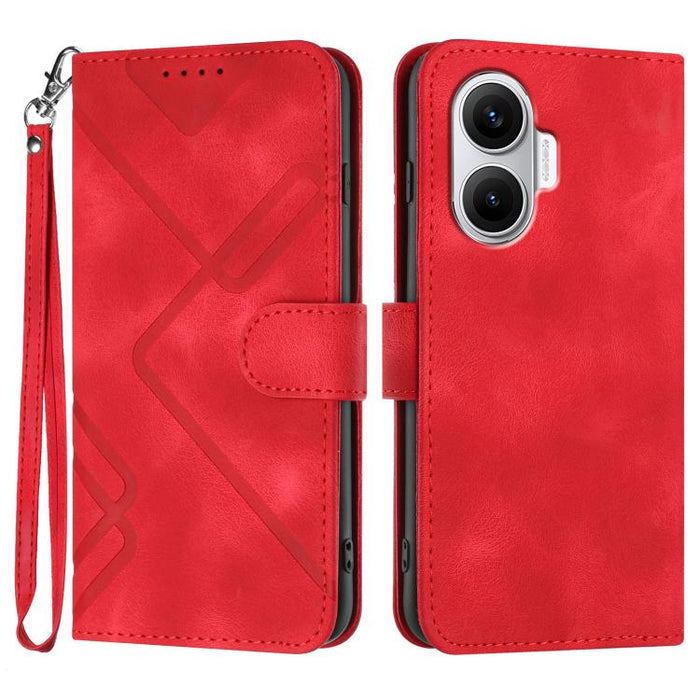 Funda de teléfono de cuero con sensación de piel y patrón de líneas, For Redmi A7 Pro 171mm / Poco C85x 5G, For Redmi Turbo 5 Max / Poco X8 Pro Max, For Redmi Turbo 5 5G / Poco X8 Pro 5G, For Redmi Note 15 4G / 5G 164mm / Poco M8 5G                    ...