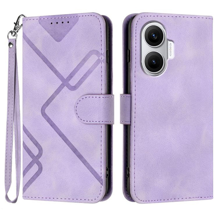 Funda de teléfono de cuero con sensación de piel y patrón de líneas, For Redmi A7 Pro 171mm / Poco C85x 5G, For Redmi Turbo 5 Max / Poco X8 Pro Max, For Redmi Turbo 5 5G / Poco X8 Pro 5G, For Redmi Note 15 4G / 5G 164mm / Poco M8 5G                    ...