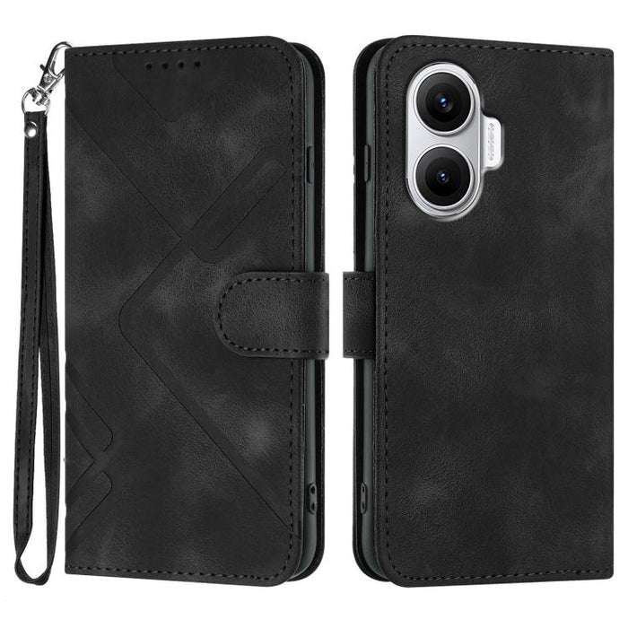 Funda de teléfono de cuero con sensación de piel y patrón de líneas, For Redmi A7 Pro 171mm / Poco C85x 5G, For Redmi Turbo 5 Max / Poco X8 Pro Max, For Redmi Turbo 5 5G / Poco X8 Pro 5G, For Redmi Note 15 4G / 5G 164mm / Poco M8 5G                    ...