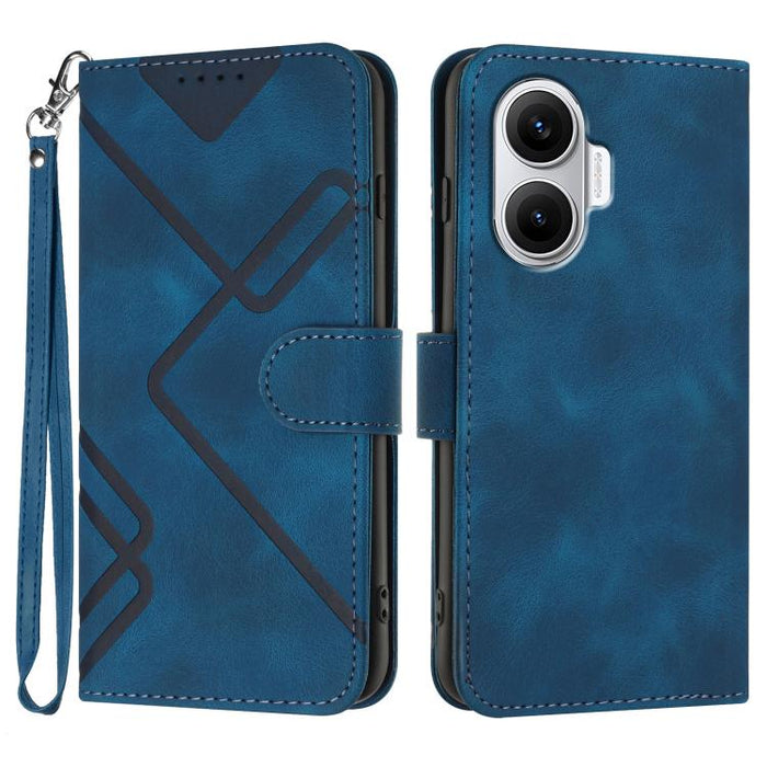 Funda de teléfono de cuero con sensación de piel y patrón de líneas, For Redmi A7 Pro 171mm / Poco C85x 5G, For Redmi Turbo 5 Max / Poco X8 Pro Max, For Redmi Turbo 5 5G / Poco X8 Pro 5G, For Redmi Note 15 4G / 5G 164mm / Poco M8 5G                    ...